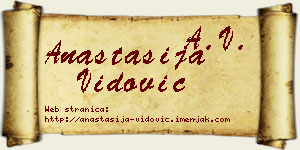 Anastasija Vidović vizit kartica